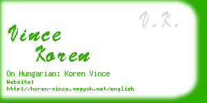 vince koren business card